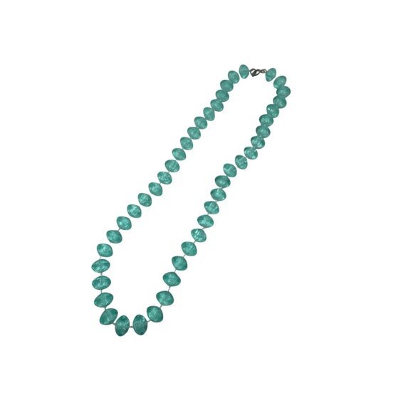 Unbranded Jewelry - Teal Acrylic Beaded Necklace 17 Inches Spring  Mom Gift Lightweight Grandma